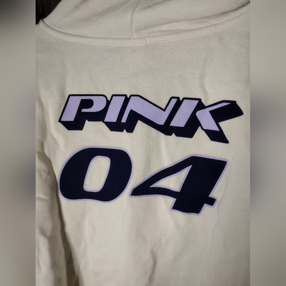 NWT PINK Cream Color Full Zip Hoodie XL - Picture 7 of 8